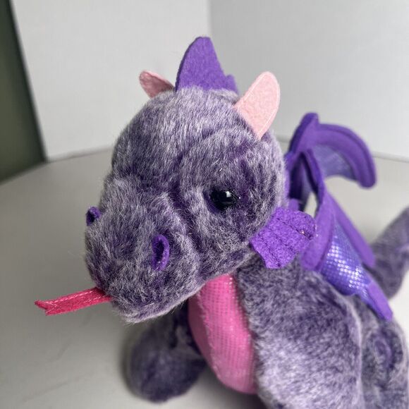 Russ Berrie Purple Pink Dragon Plush Stuffed Animal 7" Tall Collectible Toy - Picture 10 of 16